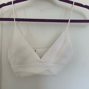 Zara white cropped bralette top